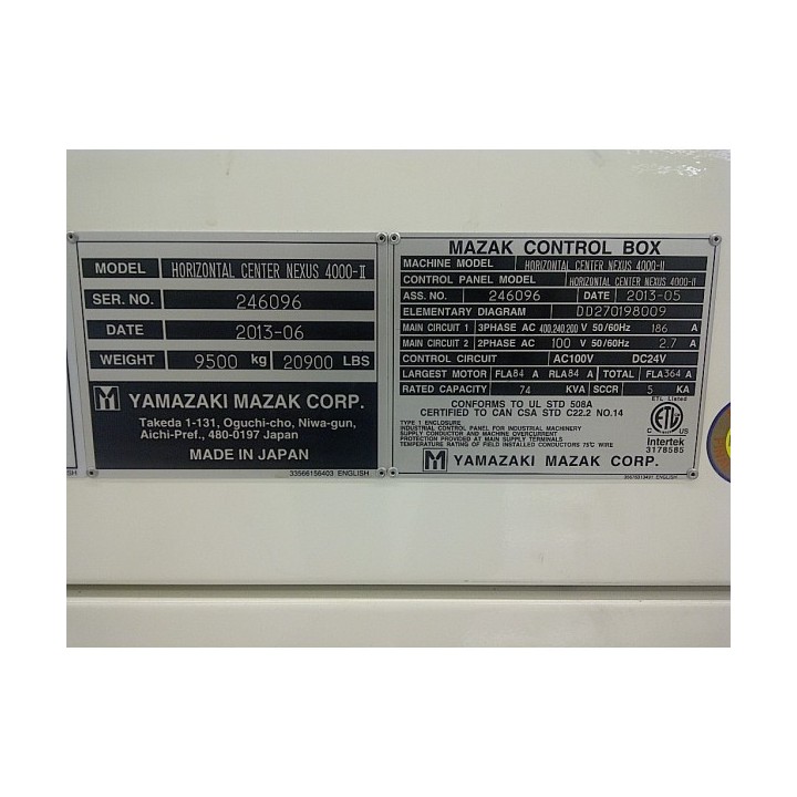 Mazak HCN 4000 II Nexus