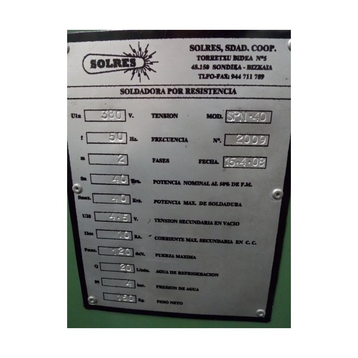SOLDADORA POR RESISTENCIA SOLRES