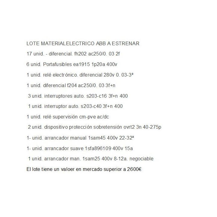 LOTE MATERIAL ELECTRICO ABB