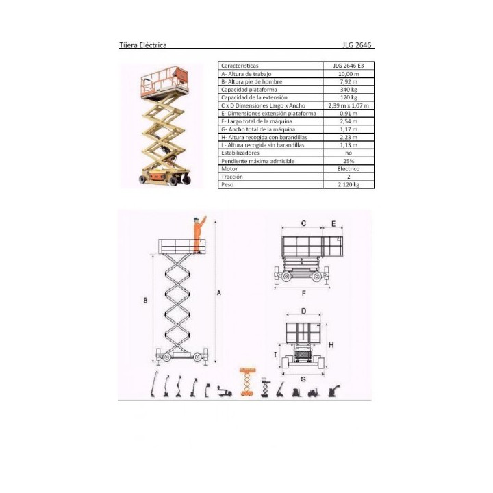 TIJERA ELÉCTRICA, 2646 E3, 10 M. JLG