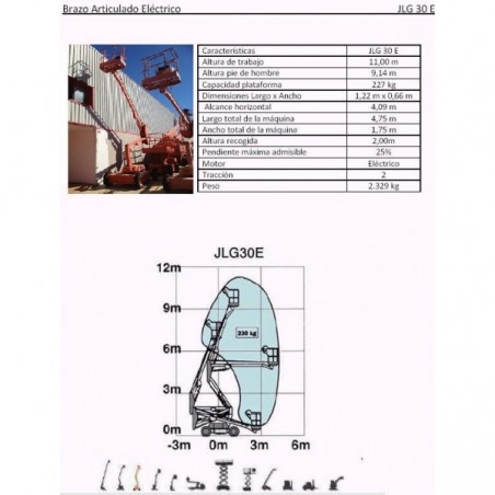 BRAS ARTICULÉ ÉLECTRIQUE, 30 E, 11.5 M. JLG