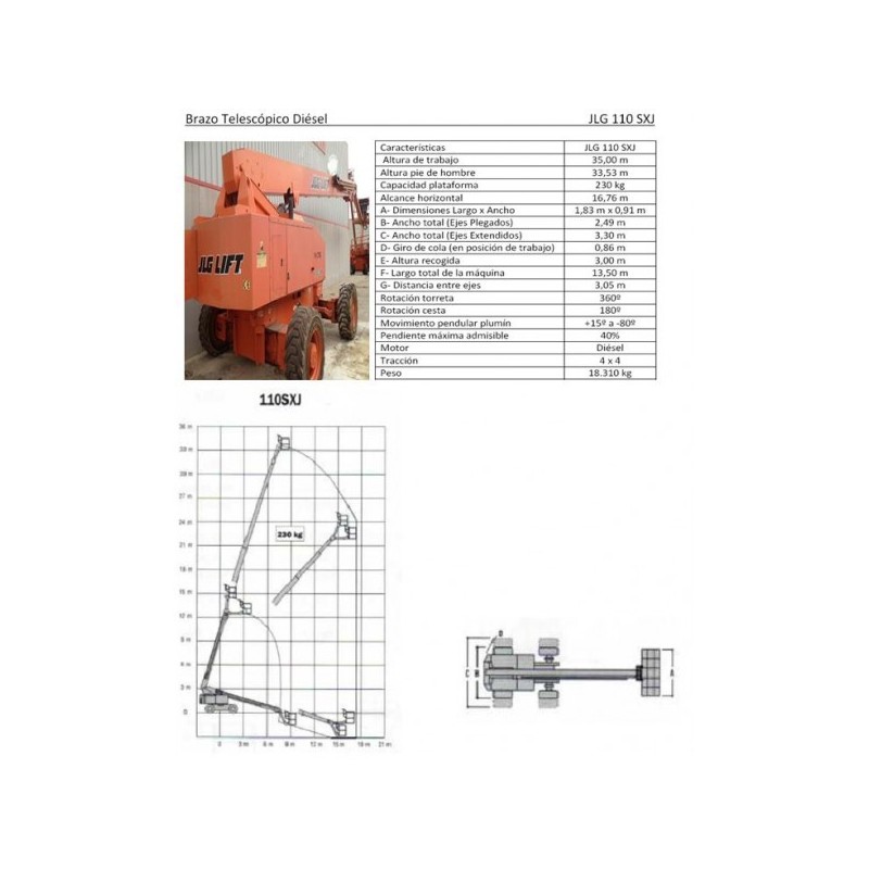 BRAZO DIESEL TELESCOPIC 110 SXJ 35 M JLG