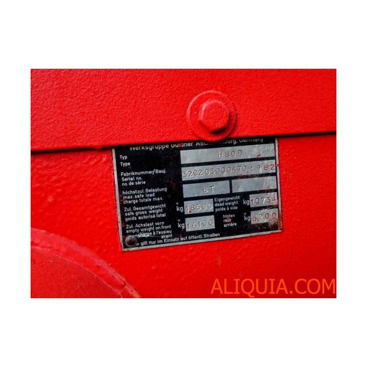 CARRETILLA ELEVADORA LINDE DE 8T