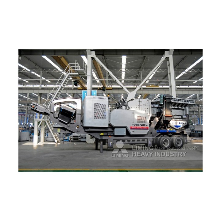 Planta móvil de trituradora de impacto sobre chasis