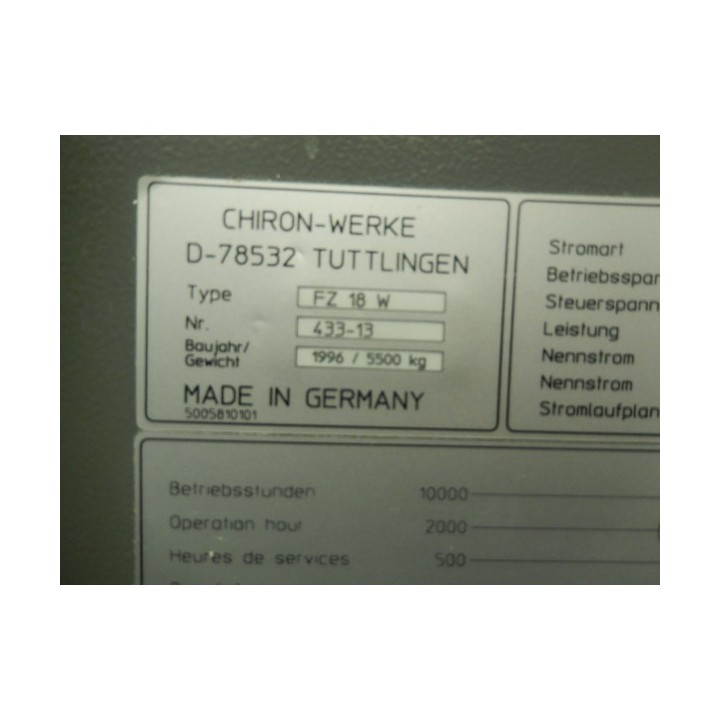 CNC Machining Centre(vertical)CHIRON FZ 18W