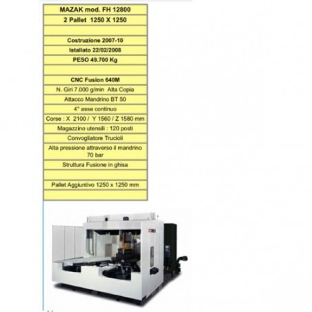 Mazak Horizontales Bearbeitungszentrum Modell FH 12800