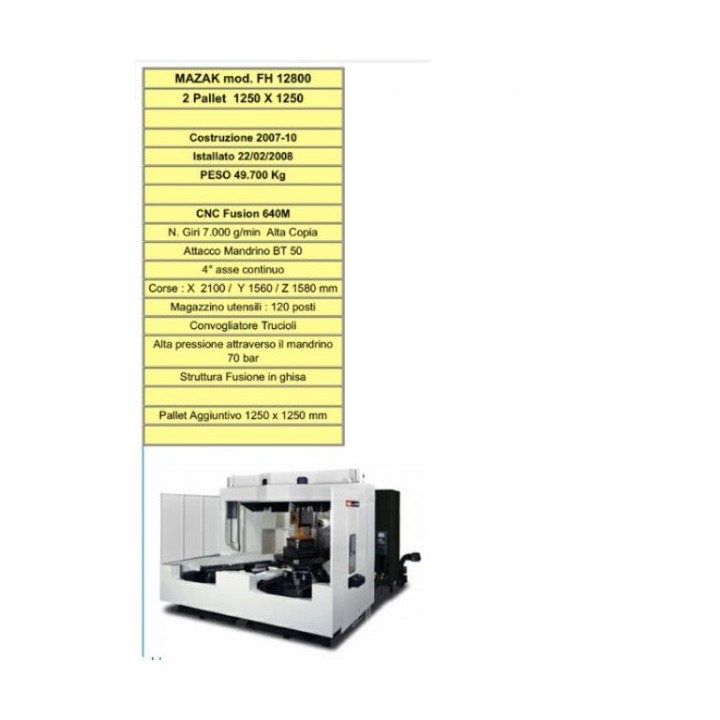 Centro di lavoro Mazak orizzontale mod FH 12800