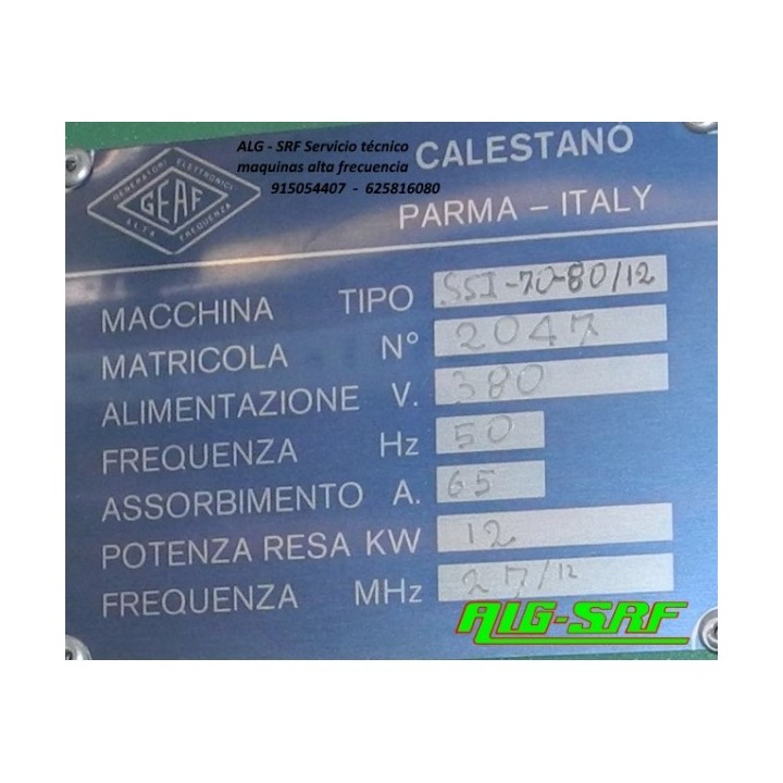 Maquina de soldar alta frecuencia 12-15Kw blister