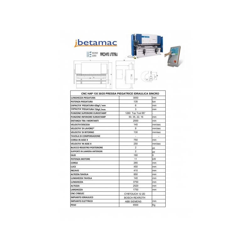 Plegadora sincro Inanlar 3050x135 T