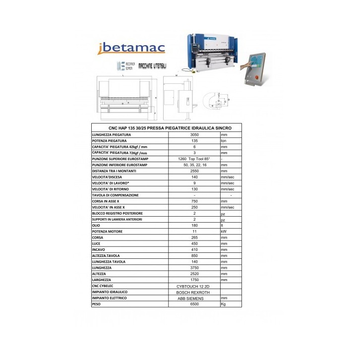 Plegadora sincro Inanlar 3050x135 T
