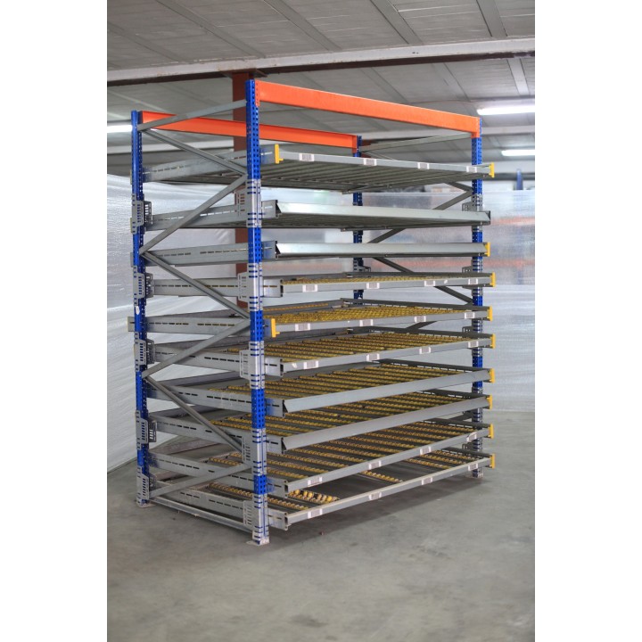 Estantería de minirodillos.