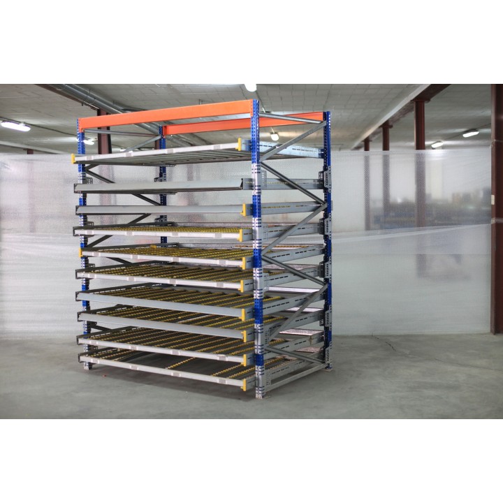 Estantería de minirodillos.